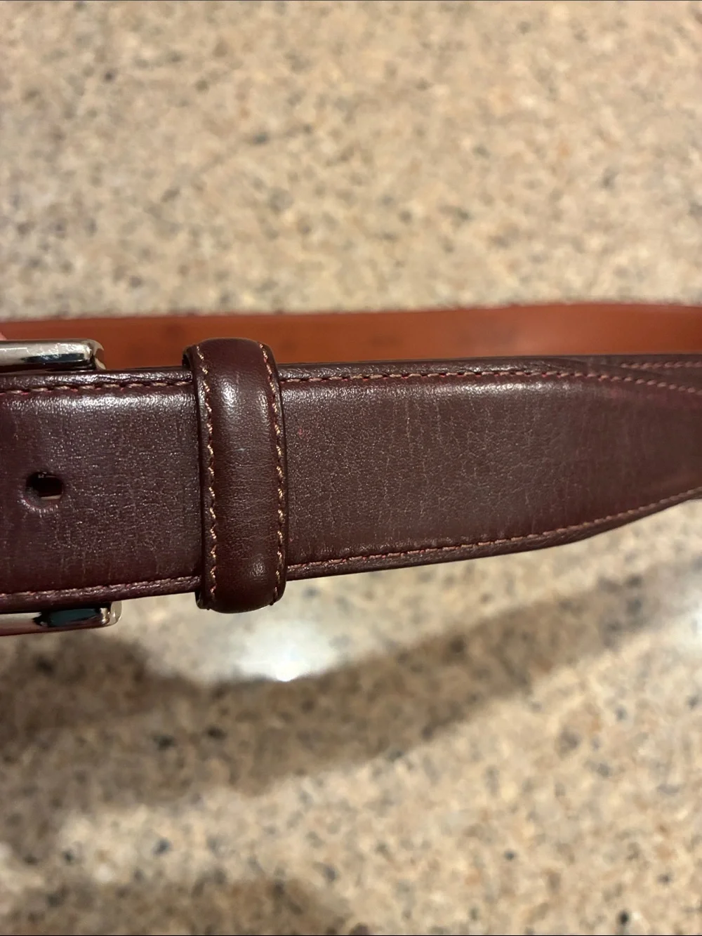 Vintage Brooks Brothers Dark Brown  Leather Belt and Silver Buckle. Italy made